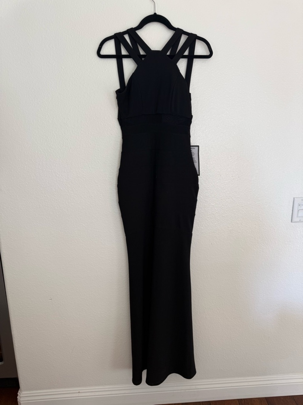 Emerald Sundae Black Maxi Dress with Strappy Halter